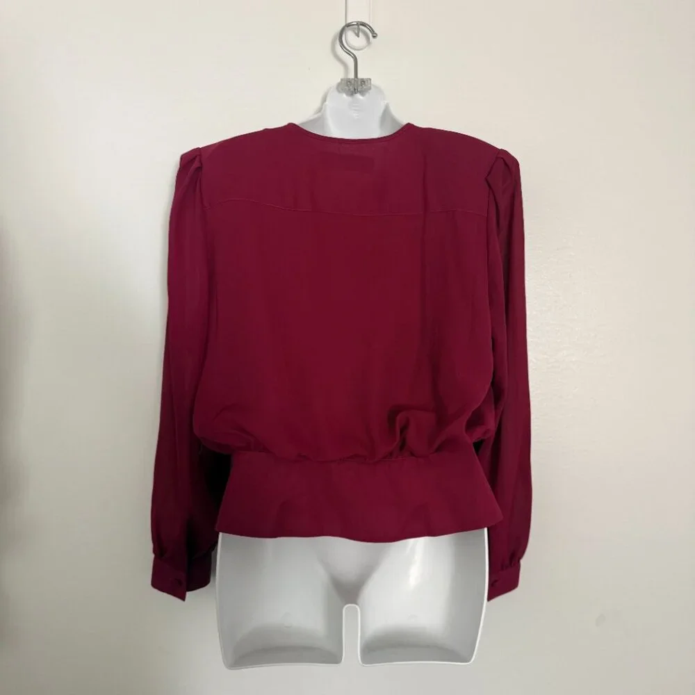 Vintage 80s NWT Karen Scott Fuchsia Blouse | Size 10 - Picture 3 of 12